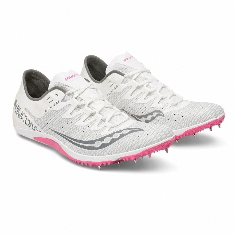 Saucony Endorphin 2 Womens Racing Spikes White Pink S19046-4 Track Shoes 6.5